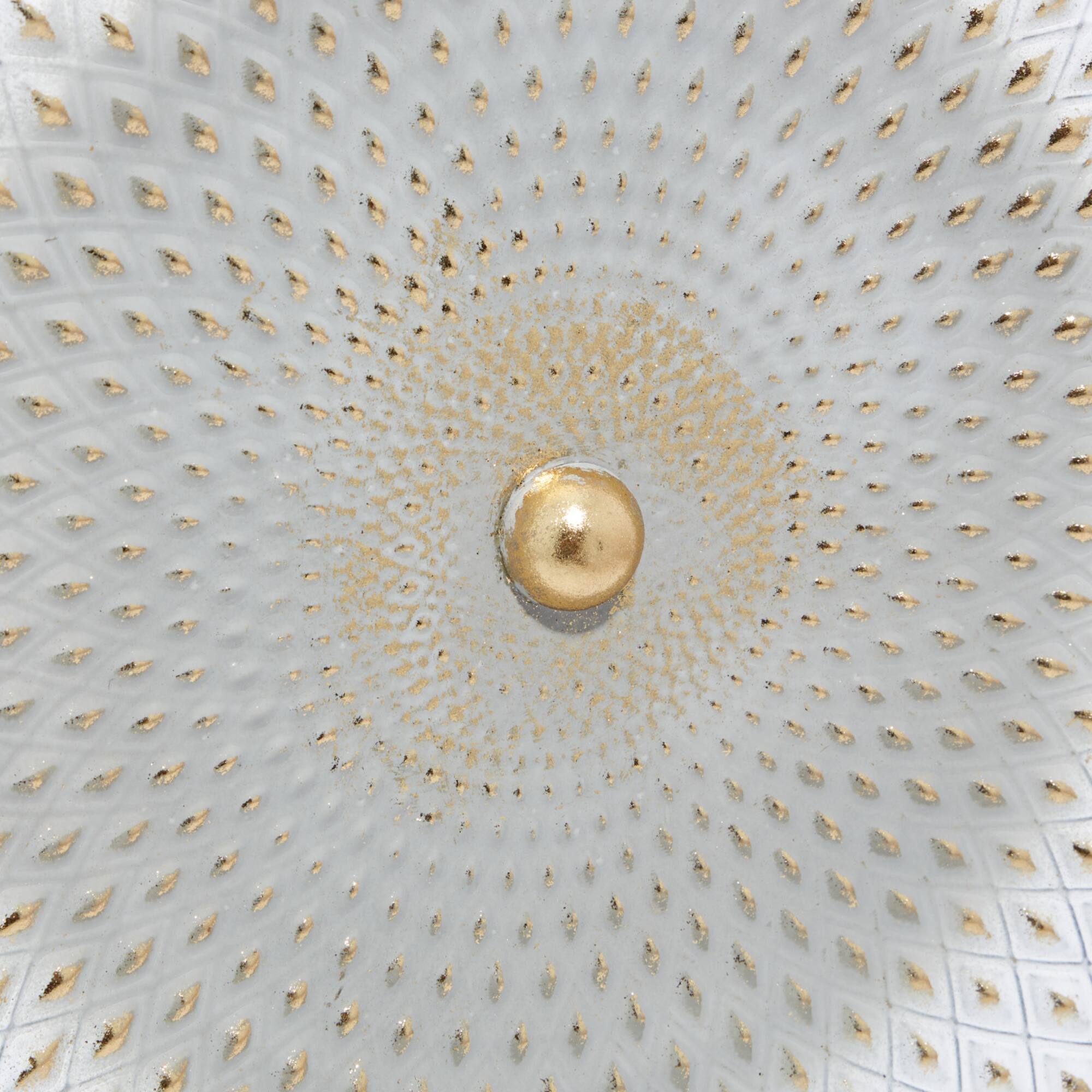 20" Gray & Gold Metal Mandala Sculpture